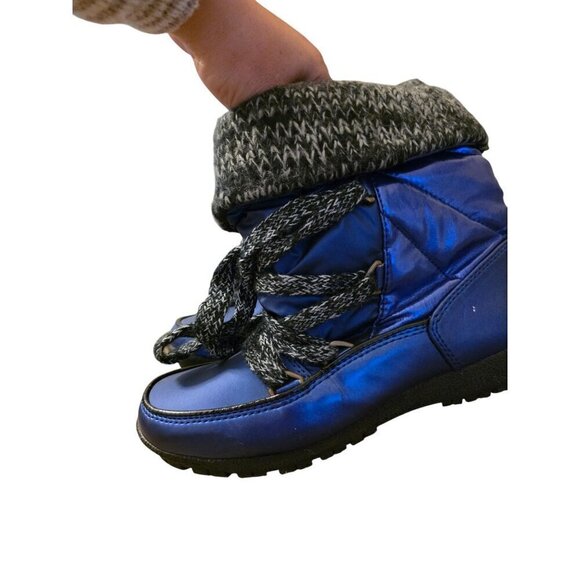 Sporto Waterproof Womens 8W Blue Quilted Winter Boots With Knit Cuffs & Sturdy S - Picture 14 of 16